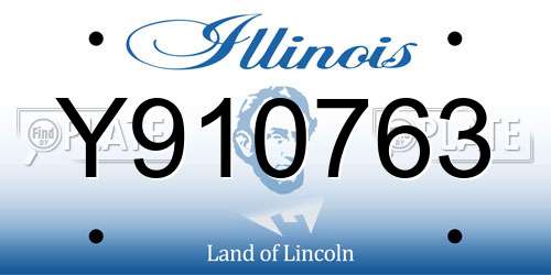 Y910763 Illinois License Plate