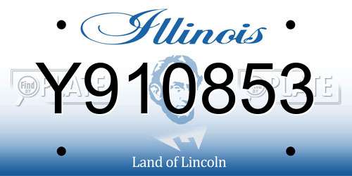Y910853 Illinois License Plate