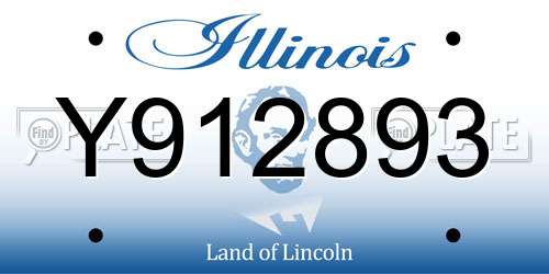 Y912893 Illinois License Plate