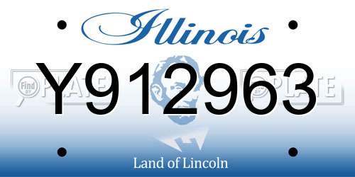 Y912963 Illinois License Plate