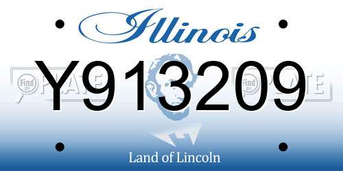 Y913209 Illinois License Plate