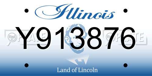 Y913876 Illinois License Plate