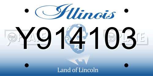 Y914103 Illinois License Plate