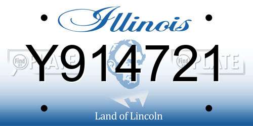 Y914721 Illinois License Plate