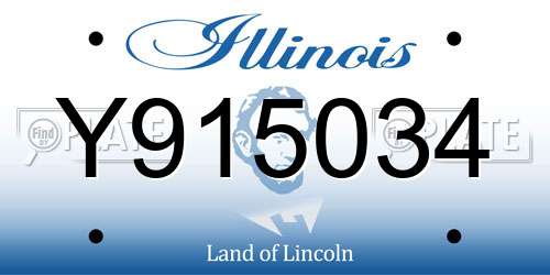 Y915034 Illinois License Plate
