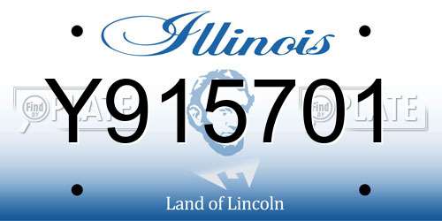 Y915701 Illinois License Plate