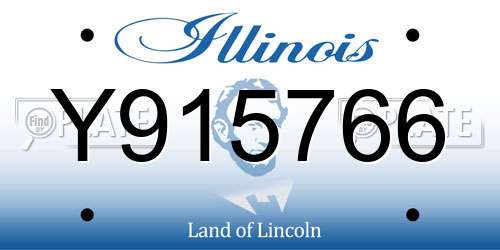 Y915766 Illinois License Plate