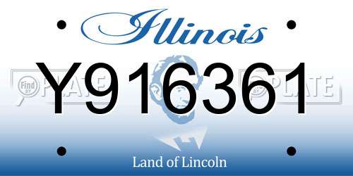 Y916361 Illinois License Plate