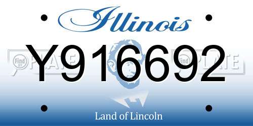 Y916692 Illinois License Plate