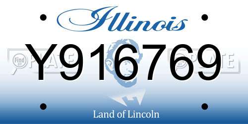 Y916769 Illinois License Plate