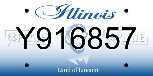 Y916857 Illinois License Plate