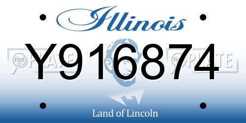Y916874 Illinois License Plate