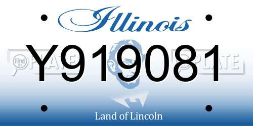 Y919081 Illinois License Plate