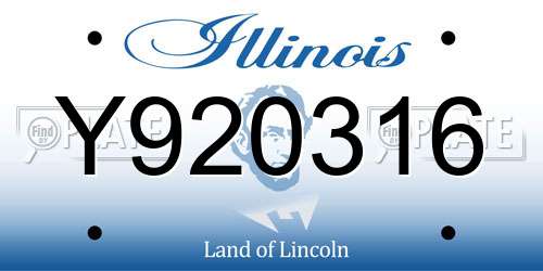 Y920316 Illinois License Plate