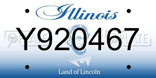 Y920467 Illinois License Plate