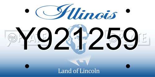 Y921259 Illinois License Plate