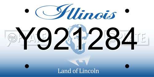 Y921284 Illinois License Plate
