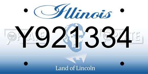 Y921334 Illinois License Plate