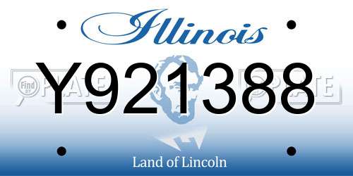 Y921388 Illinois License Plate