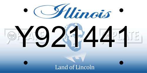 Y921441 Illinois License Plate