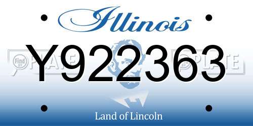 Y922363 Illinois License Plate
