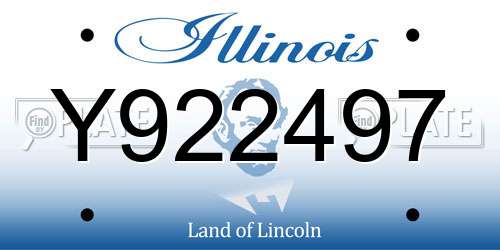 Y922497 Illinois License Plate