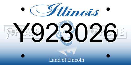 Y923026 Illinois License Plate