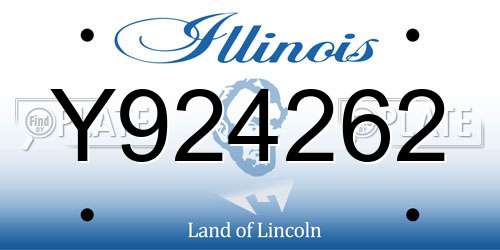 Y924262 Illinois License Plate