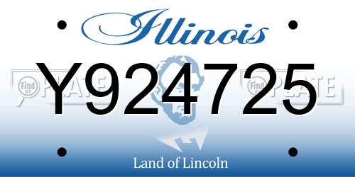 Y924725 Illinois License Plate