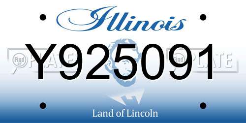 Y925091 Illinois License Plate
