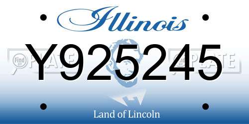 Y925245 Illinois License Plate