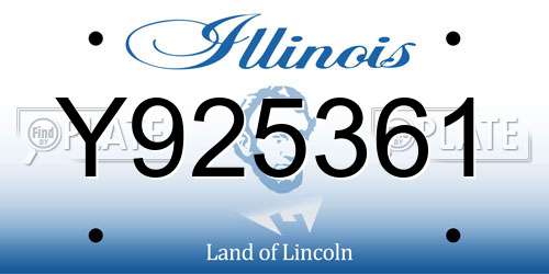 Y925361 Illinois License Plate