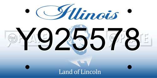 Y925578 Illinois License Plate