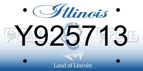 Y925713 Illinois License Plate