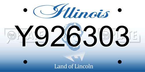 Y926303 Illinois License Plate