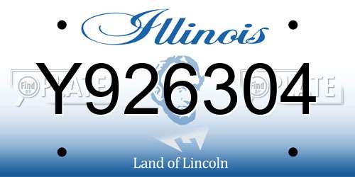 Y926304 Illinois License Plate