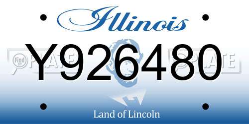 Y926480 Illinois License Plate