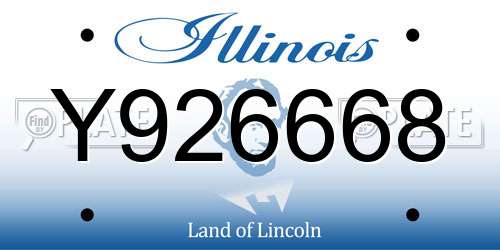 Y926668 Illinois License Plate