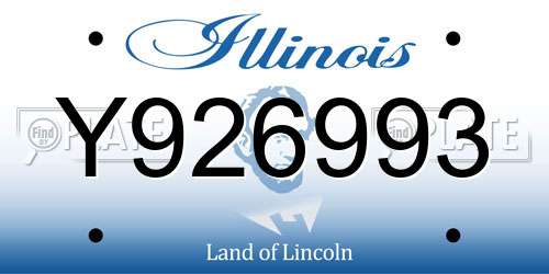 Y926993 Illinois License Plate