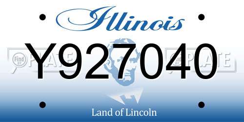 Y927040 Illinois License Plate