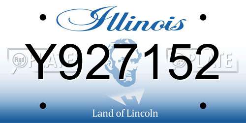 Y927152 Illinois License Plate