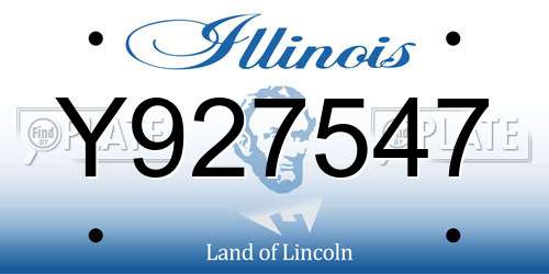 Y927547 Illinois License Plate