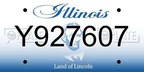 Y927607 Illinois License Plate