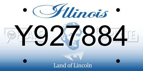 Y927884 Illinois License Plate