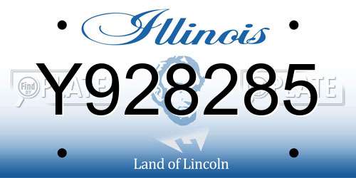Y928285 Illinois License Plate