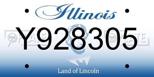 Y928305 Illinois License Plate