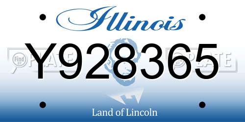 Y928365 Illinois License Plate
