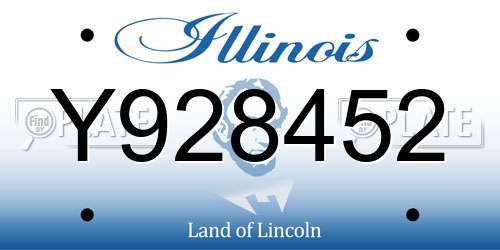 Y928452 Illinois License Plate
