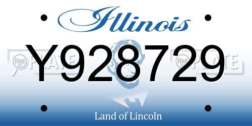 Y928729 Illinois License Plate