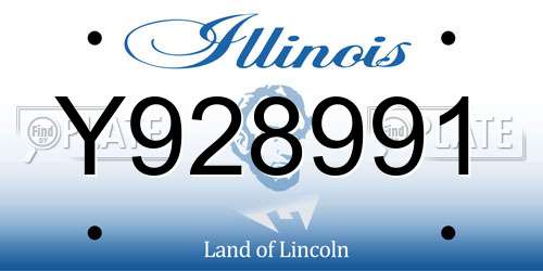 Y928991 Illinois License Plate